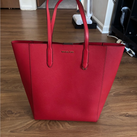 Michael Kors Vibrant Red Leather Tote - Picture 7 of 7
